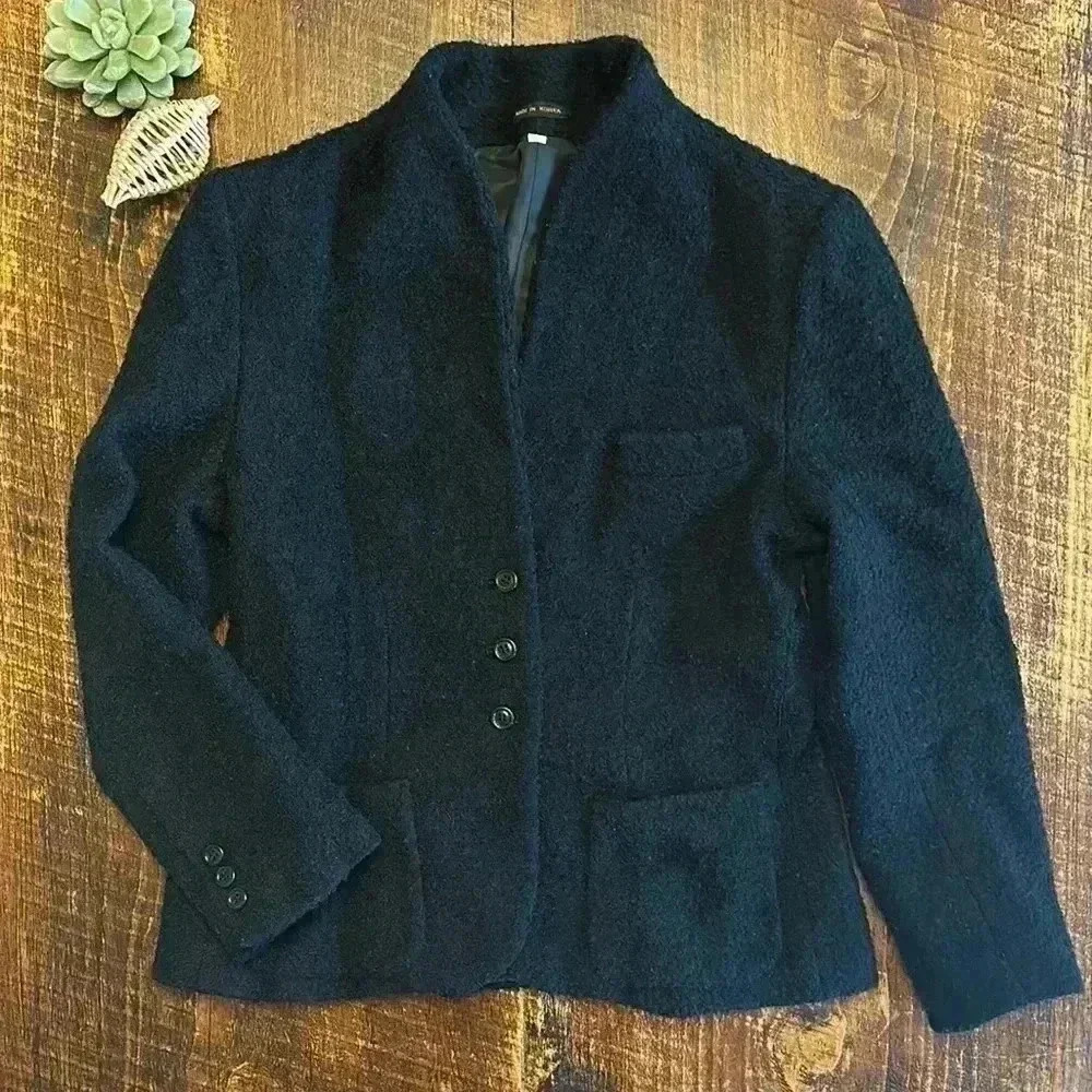 PBD International | Vintage Black, Boucle Wool-blend Blazer